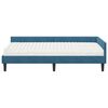 vidaXL Cadre de lit d'angle avec matelas Autre 2 pcs Bleu Velours