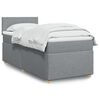 vidaXL Sommier &agrave; lattes de lit avec matelas Gris clair 90x200 cm Tissu