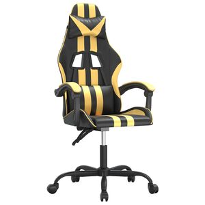 vidaXL Chaise de jeu Noir et dor&eacute; Similicuir