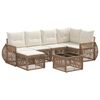 vidaXL Ensemble de canap&eacute; de jardin 7 pc Beige et blanc cr&egrave;me