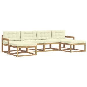 vidaXL Ensemble de canap&eacute;s d'ext&eacute;rieur 6 pc Blanc et cr&egrave;me