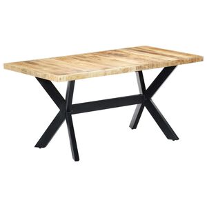vidaXL Table &agrave; manger 160x80x75 cm Bois de manguier massif brut