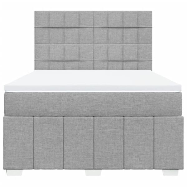 vidaXL Sommier &agrave; lattes de lit avec matelas Gris clair 160x200cm Tissu