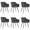 vidaXL Chaises &agrave; manger lot de 6 gris fonc&eacute; tissu
