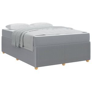 vidaXL Cadre de lit avec matelas Gris clair 160 x 200 cm tissu