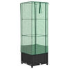 vidaXL Jardini&egrave;re de jardin avec couverture de serre et roues Noir PP