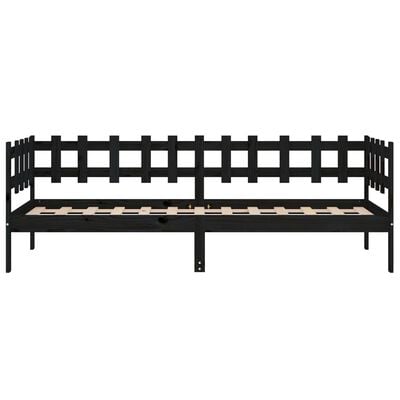 vidaXL Lit de jour sans matelas noir 90x190 cm bois de pin massif