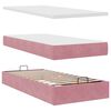 vidaXL Cadre de lit ottoman avec matelas rose 90x190 cm velours
