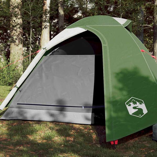 vidaXL Tente de camping &agrave; d&ocirc;me 3 personne vert imperm&eacute;able