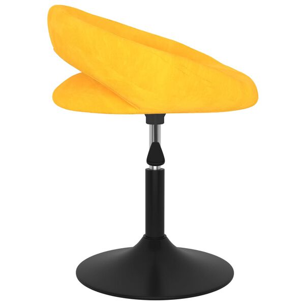 vidaXL Chaise pivotante de salle &agrave; manger Jaune moutarde Velours