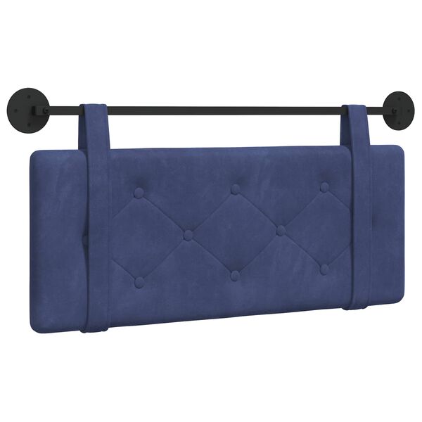 vidaXL T&ecirc;te de lit suspendue Bleu police 110 x 55 x 5 cm Velours