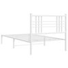 vidaXL Cadre de lit métal sans matelas avec tête de lit blanc 90x190cm