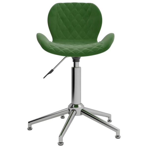 vidaXL Chaises pivotantes &agrave; manger lot de 2 vert fonc&eacute; velours