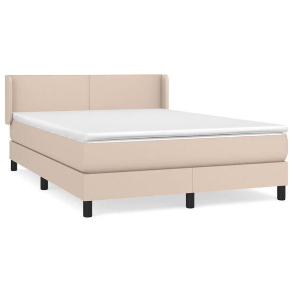 vidaXL Sommier &agrave; lattes de lit avec matelas Cappuccino 140x190 cm