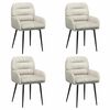 vidaXL Chaises de salle &agrave; manger 4 pc Velours Cr&egrave;me 59 x 59,5 x 90 cm