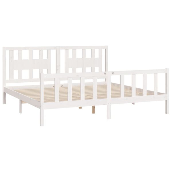 vidaXL Cadre de lit sans matelas blanc bois massif de pin 200x200 cm