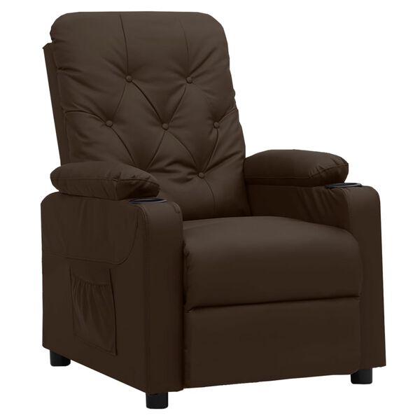 vidaXL Fauteuil inclinable Marron Similicuir