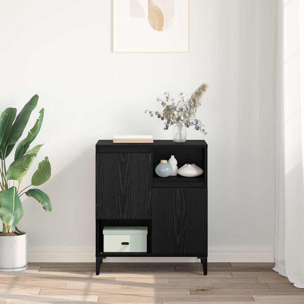 vidaXL Buffet Ch&ecirc;ne noir 60 x 35 x 70 cm Bois d'ing&eacute;nierie