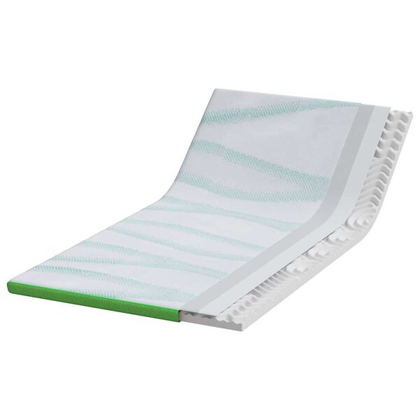 vidaXL Surmatelas Blanc et vert 90 x 200 cm Tissu Jacquard