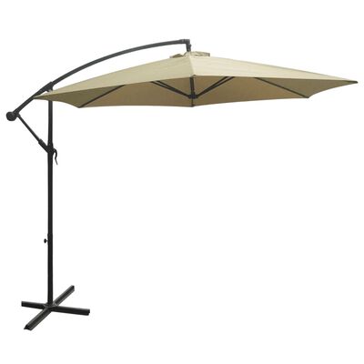 HI Parasol de jardin en porte-à-faux beige 3 m UV50+