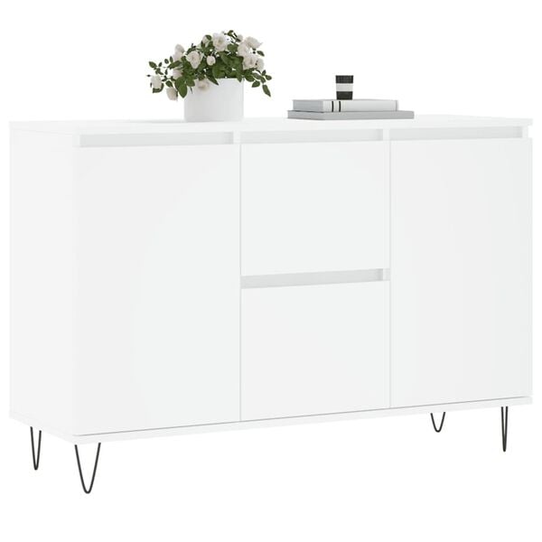 vidaXL Buffet blanc 101,5x35x70 cm bois d'ingénierie