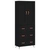 vidaXL Buffet haut Noir 69,5x34x180 cm Bois d'ing&eacute;nierie