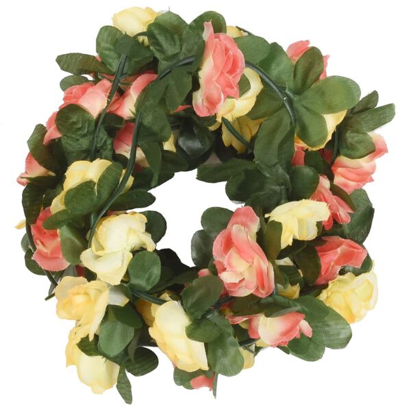 vidaXL Guirlandes de fleurs de Noël 6 pcs rouge vif 250 cm