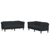 vidaXL Ensemble de canap&eacute;s 2 pcs noir velours