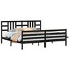 vidaXL Cadre de lit sans matelas noir 200x200 cm bois massif
