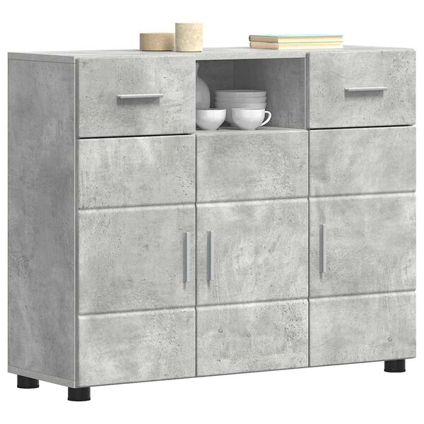 vidaXL Buffet Gris béton 88,5 x 30,5 x 73 cm Bois d'ingénierie