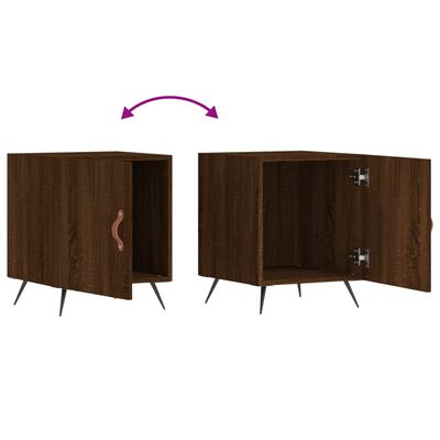 vidaXL Tables de chevet 2pcs chêne marron 40x40x50cm bois d'ingénierie