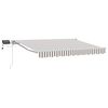 vidaXL Cadre de store manuel avec LEDs Gris clair et blanc 3,5 x 2,5 m
