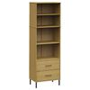 vidaXL Biblioth&egrave;que &agrave; 2 tiroirs Marron 60x35x180 cm Bois massif OSLO