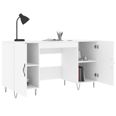 vidaXL Bureau blanc 140x50x75 cm bois d'ingénierie