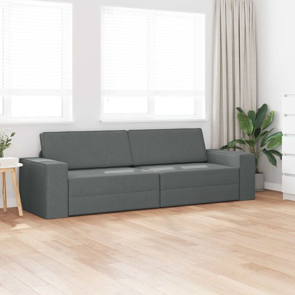 vidaXL Canap&eacute;-Lit 200cm Gris fonc&eacute; tissu