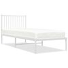 vidaXL Cadre de lit m&eacute;tal sans matelas avec t&ecirc;te de lit blanc 80x200cm