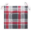 vidaXL Chaises de jardin lot de 6 et coussins carreaux rouge bois teck