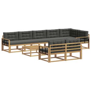 vidaXL Ensemble de canap&eacute;s d'ext&eacute;rieur 9 pcs Blanc et anthracite