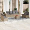 vidaXL Salon de jardin avec coussins 9 pcs beige r&eacute;sine tress&eacute;e