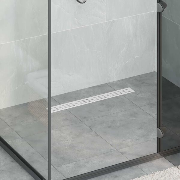 vidaXL Drain de douche avec couvercle en verre et siphon &agrave; 360&deg; 60 cm