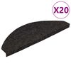 vidaXL Tapis d'escalier auto-adh&eacute;sifs 20 pcs anthracite 65x22,5x3,5 cm