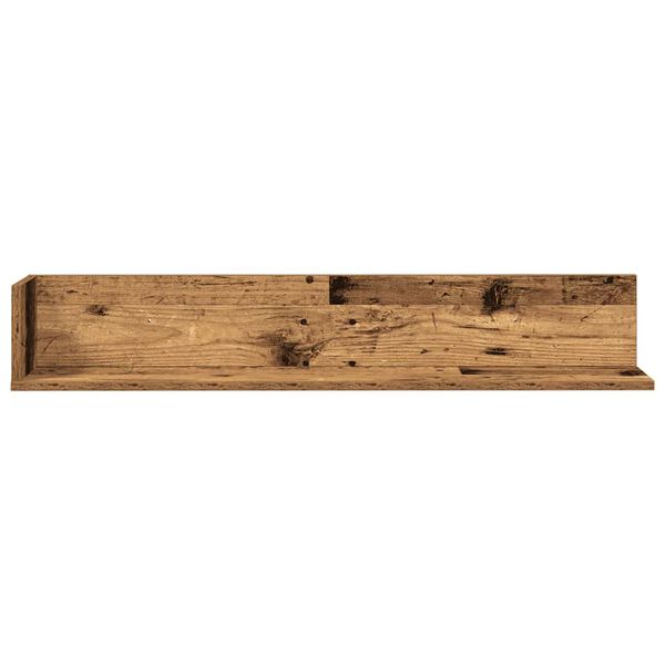 vidaXL &Eacute;tag&egrave;res murales 2 pcs vieux bois 100x16,5x16,5 cm