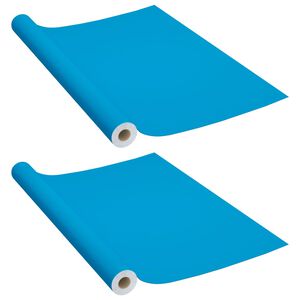 vidaXL Films autoadh&eacute;sifs pour meubles 2 pcs Azur&eacute; 500x90 cm PVC