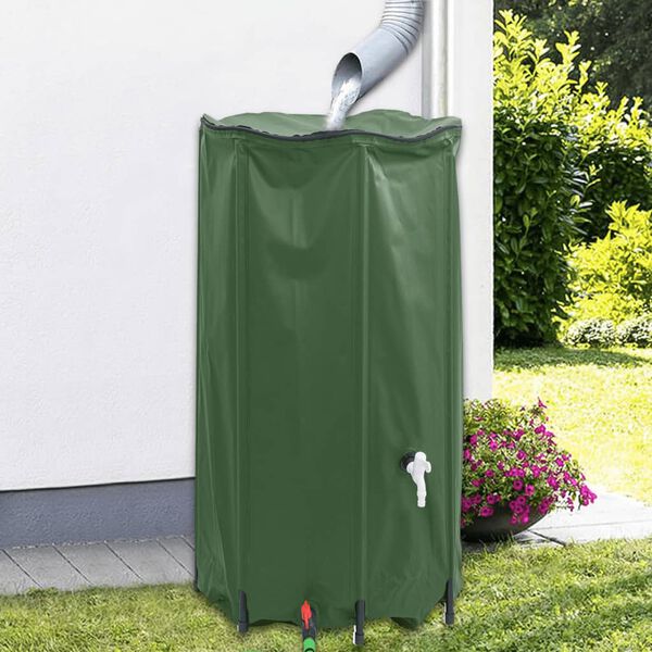 vidaXL R&eacute;servoir d'eau avec robinet pliable 380 L PVC
