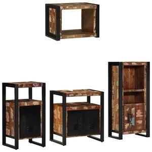 vidaXL Ensemble de mobilier de salle de bain 4 pcs Bois Recycl&eacute; Solide