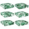 vidaXL Coussin 6 pc Tissu Oxford Motif feuille 40 x 40 x 8 cm
