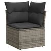 vidaXL Salon de jardin 4 pcs avec coussins gris r&eacute;sine tress&eacute;e