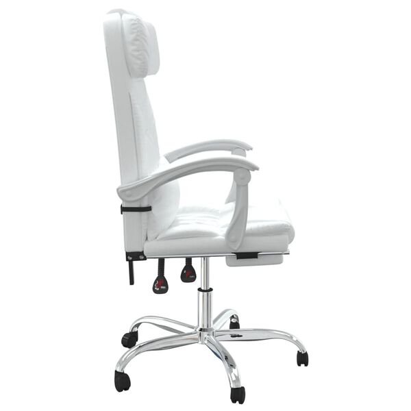 vidaXL Fauteuil de massage inclinable de bureau Blanc Similicuir