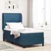 vidaXL Lit &agrave; ressorts avec matelas Bleu fonc&eacute; 200 x 90 cm Polyester