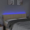 vidaXL T&ecirc;te de lit &agrave; LED Cr&egrave;me 144x5x78/88 cm Tissu